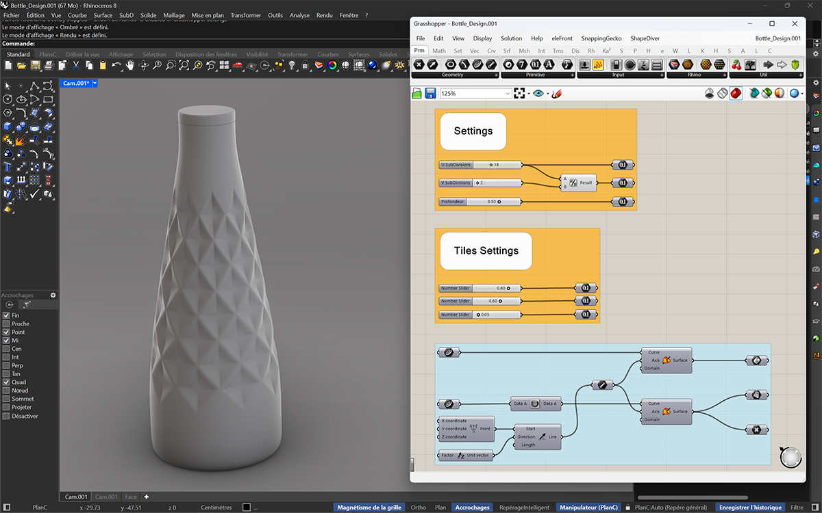 Grasshopper – modélisation paramétrique